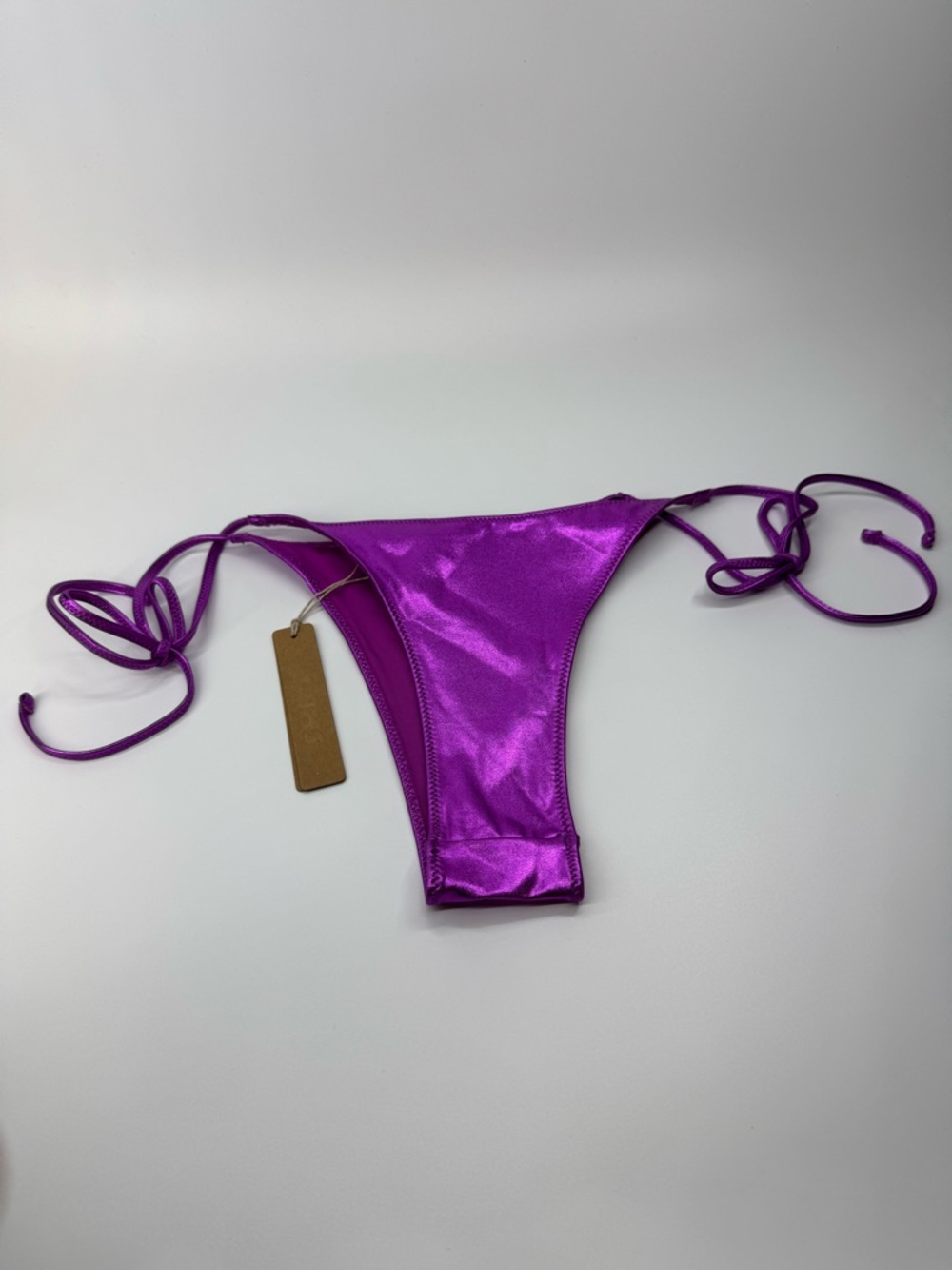 SKIMS Metallic Swim Skimpy Tie Bikini Bottom Dragon Fruit NWT Size Small
